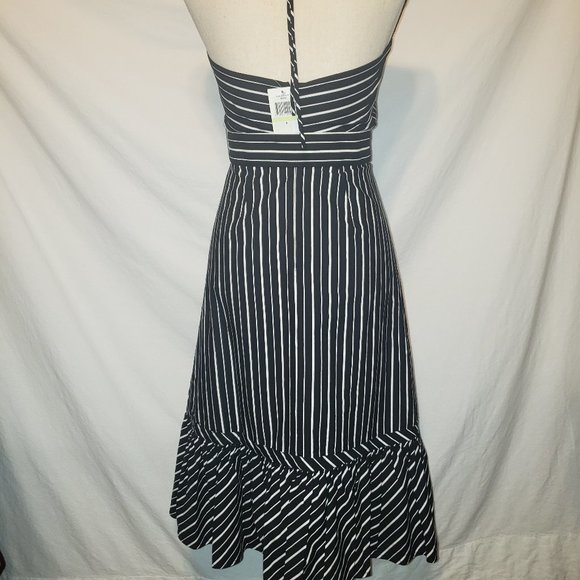NWT Max & Cleo Sleeveless Dress Black White Stripe 4 - Picture 4 of 8